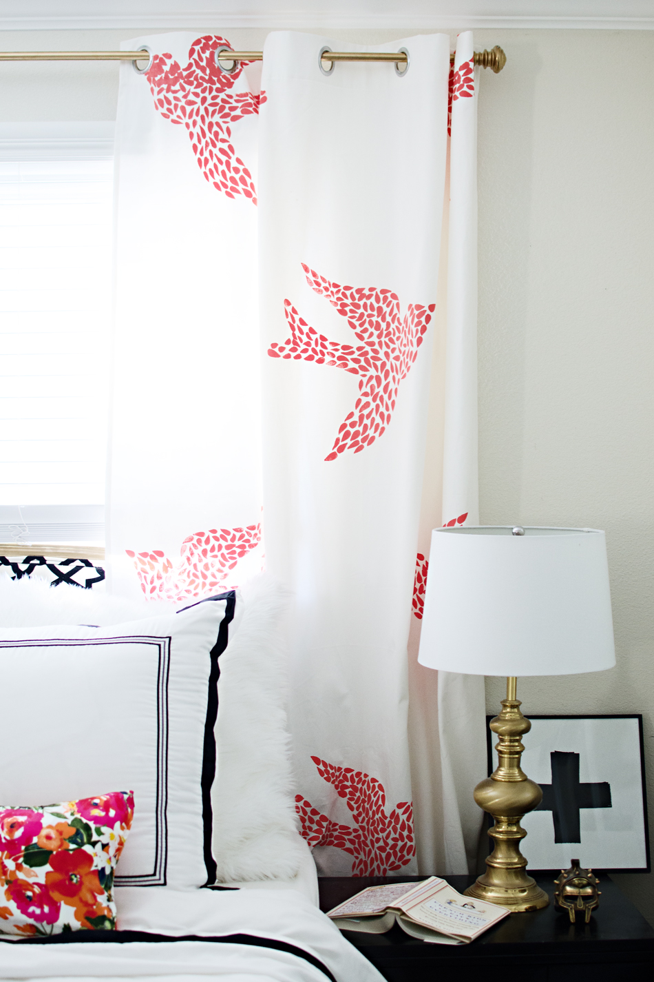 sparrow stenciled curtains | brittanyMakes