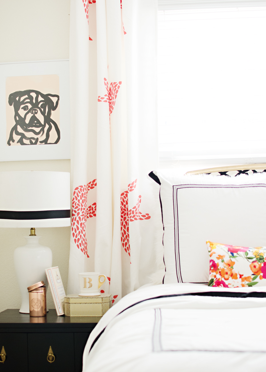 sparrow stenciled curtains | brittanyMakes