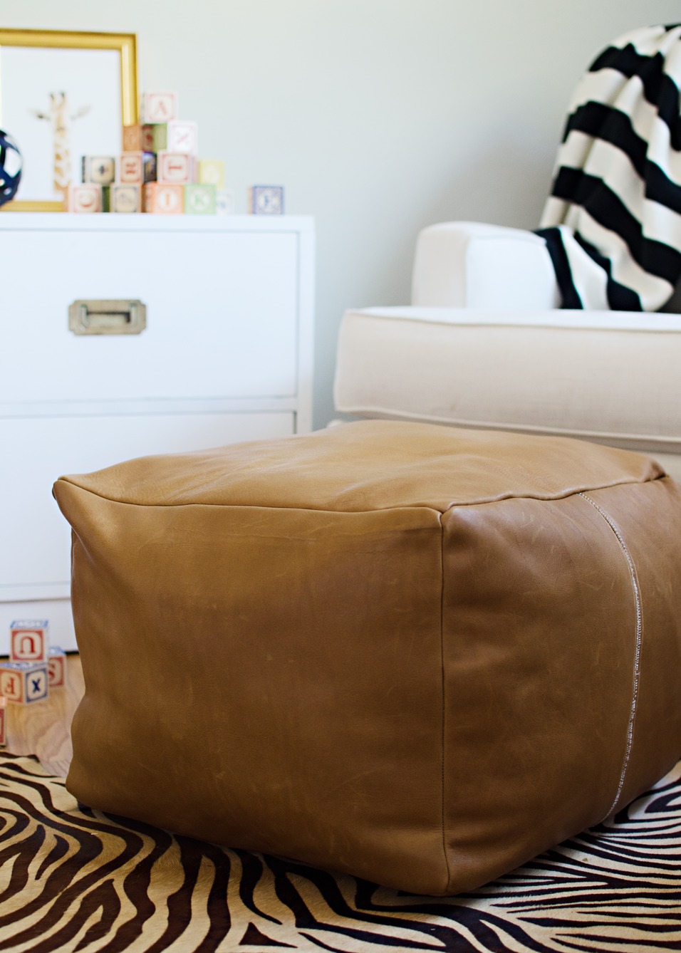 DIY leather pouf/ottoman | brittanyMakes