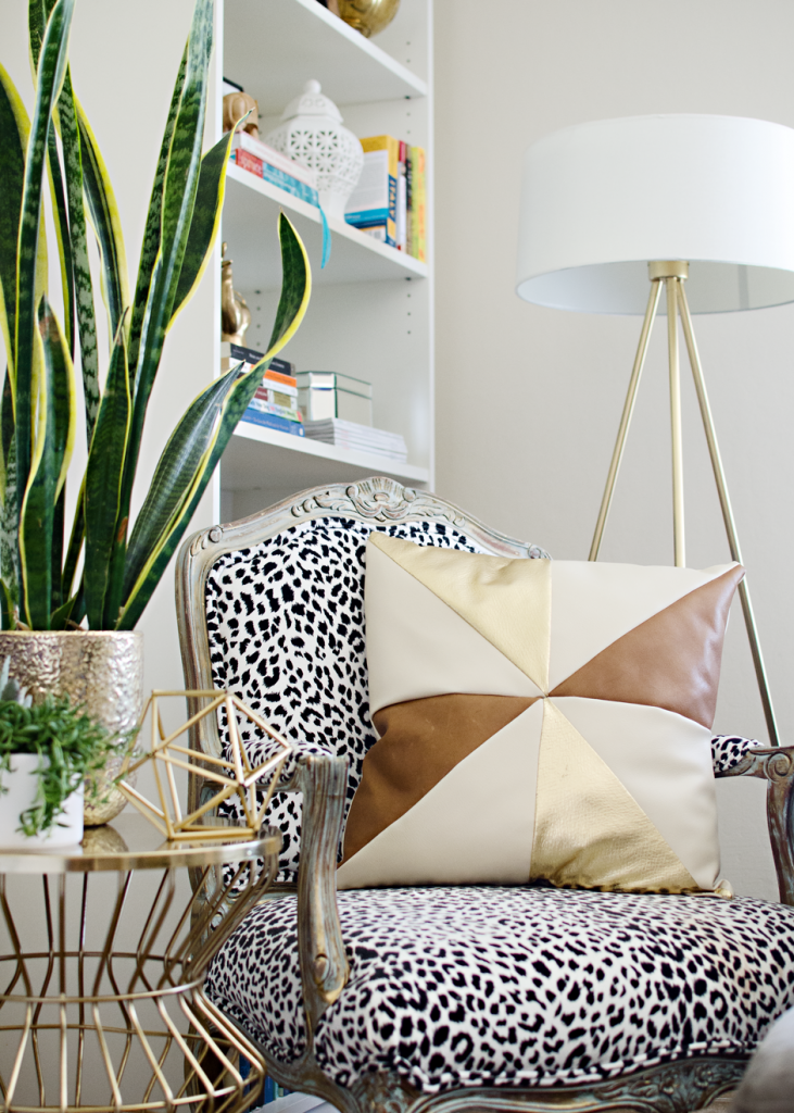 DIY Leather & Gold Pinwheel Pillow | brittanyMakes