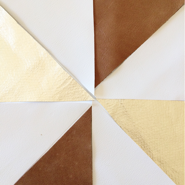 DIY Leather & Gold Pinwheel Pillow | brittanyMakes