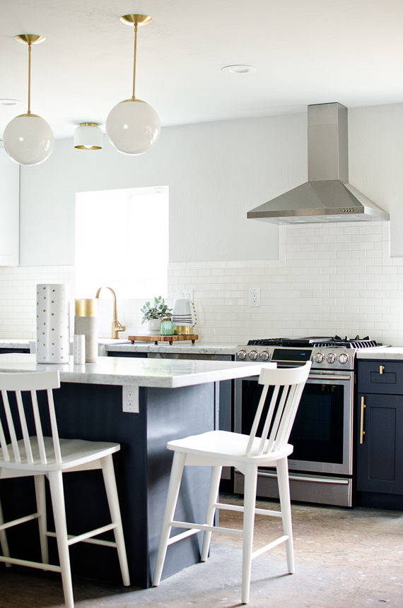 navy, white & brass kitchen // brittanyMakes Kitchen Reveal