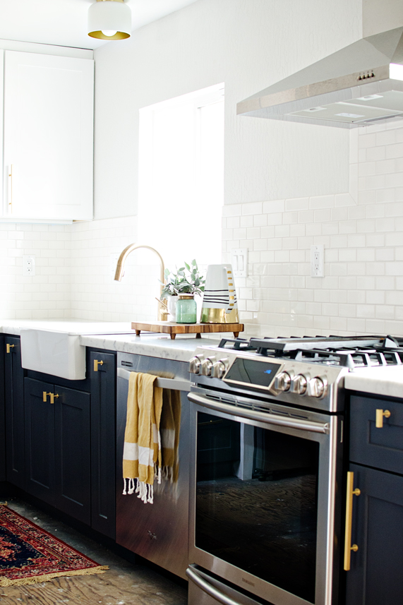 navy, white & brass kitchen // brittanyMakes Kitchen Reveal