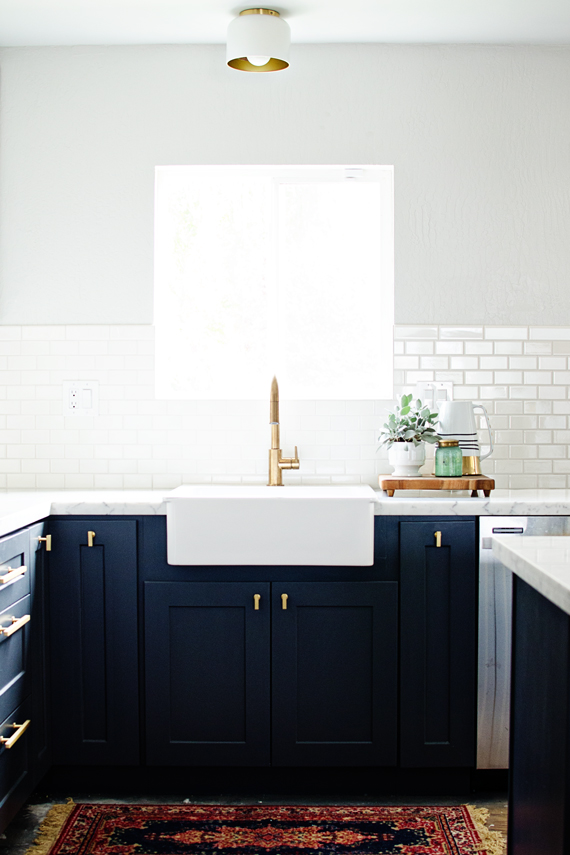 navy, white & brass kitchen // brittanyMakes Kitchen Reveal