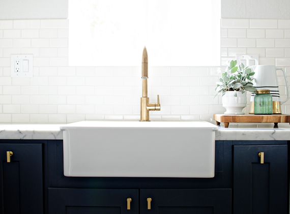 navy, white & brass kitchen // brittanyMakes Kitchen Reveal