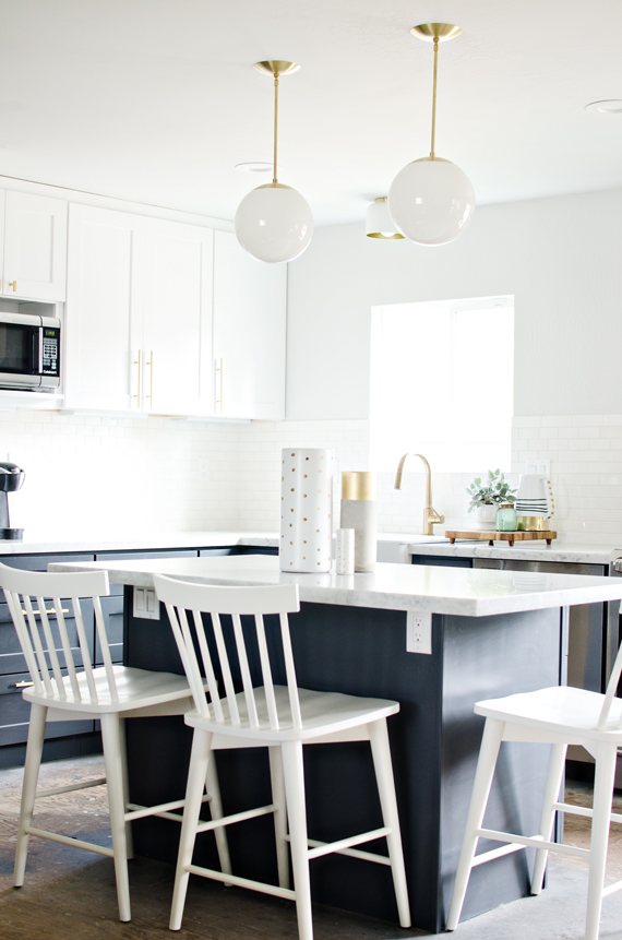 navy, white & brass kitchen // brittanyMakes Kitchen Reveal