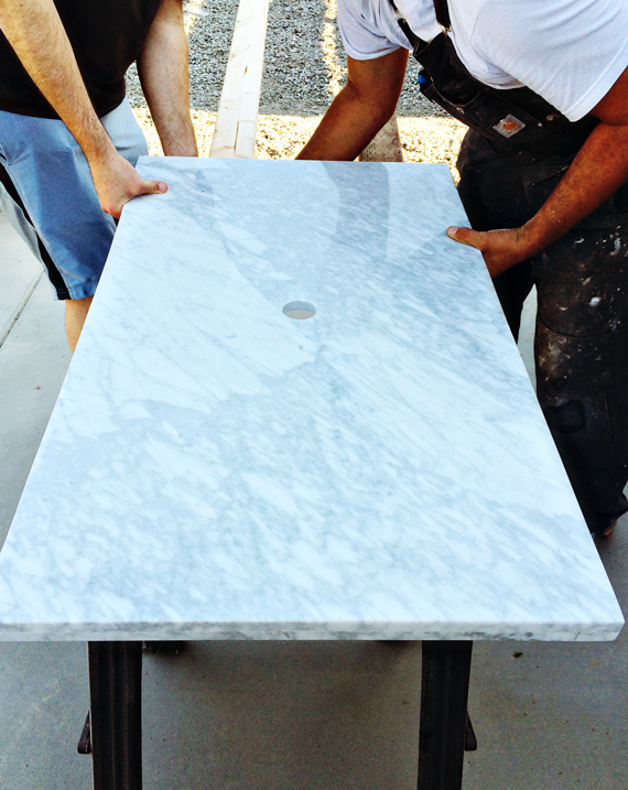 walnut + marble bathroom vanity // brittanyMakes