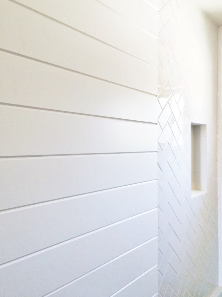 bathroom wall with shiplap // brittanyMakes