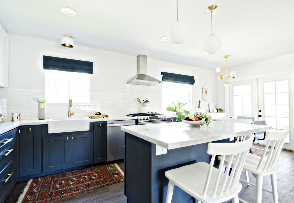 navy & white kitchen reveal | brittanyMakes