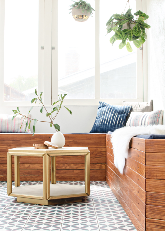 a bright & airy sun room black & white cement tile // brittanyMakes