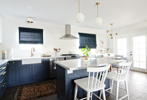 Navy, white & gold kitchen // brittanyMakes