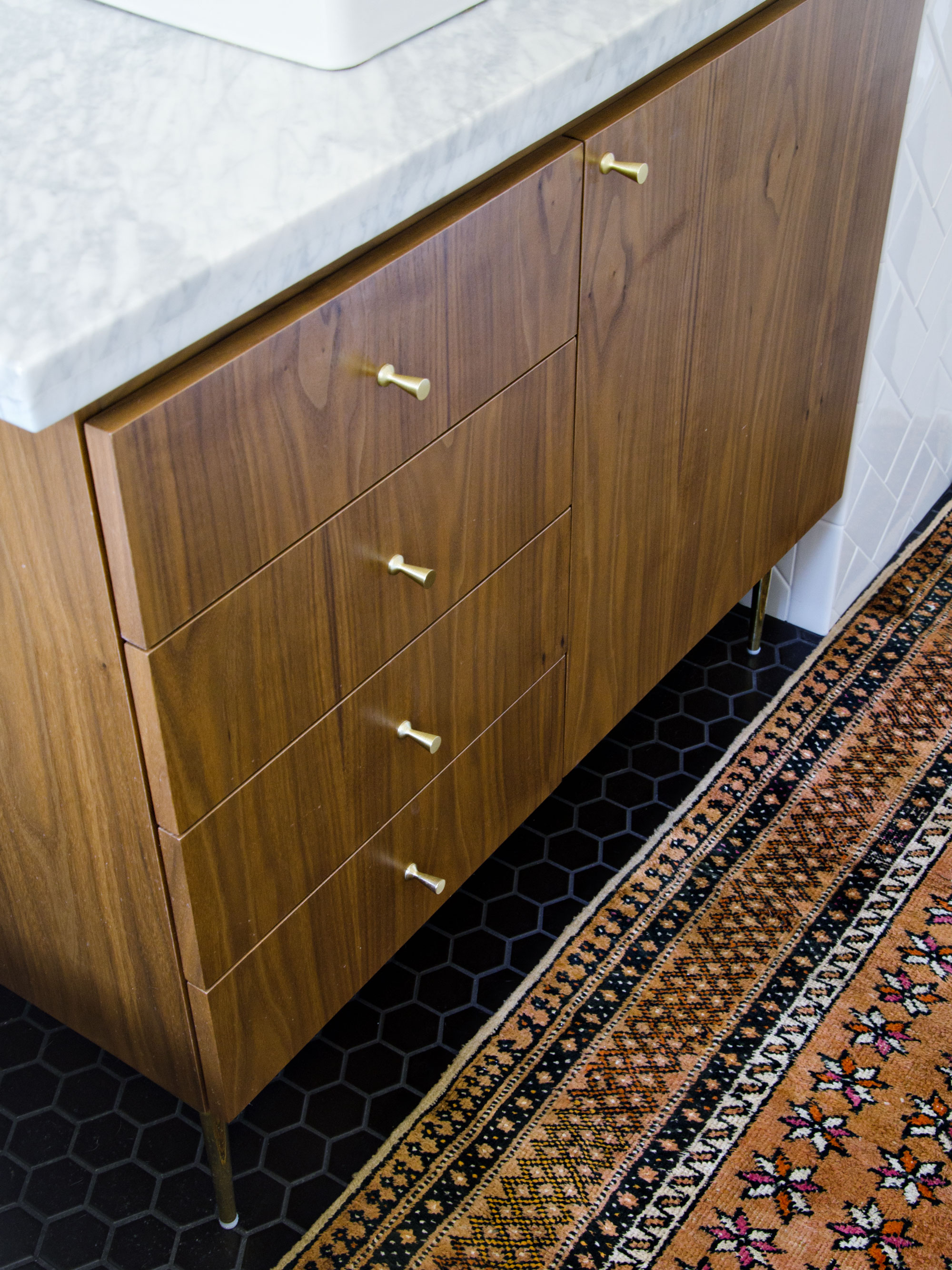 Black White & Walnut bathroom | brittanyMakes