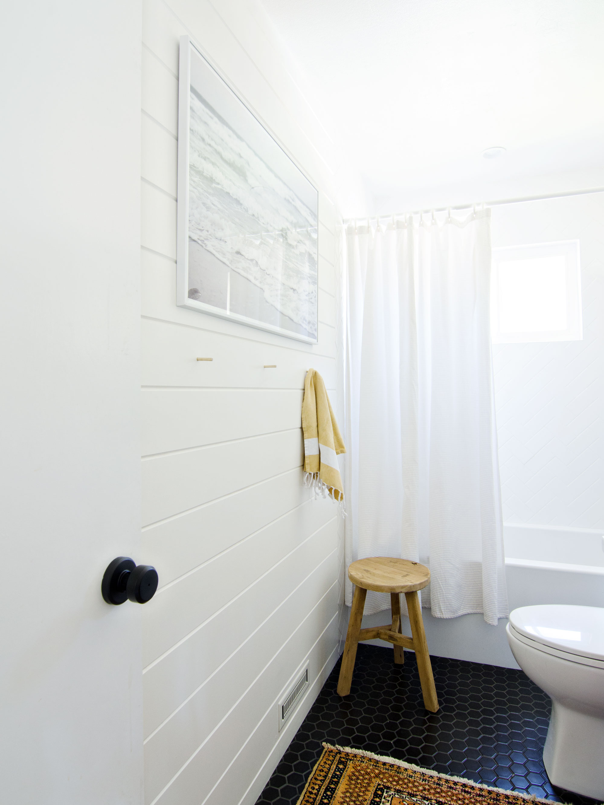 Black White & Walnut bathroom | brittanyMakes