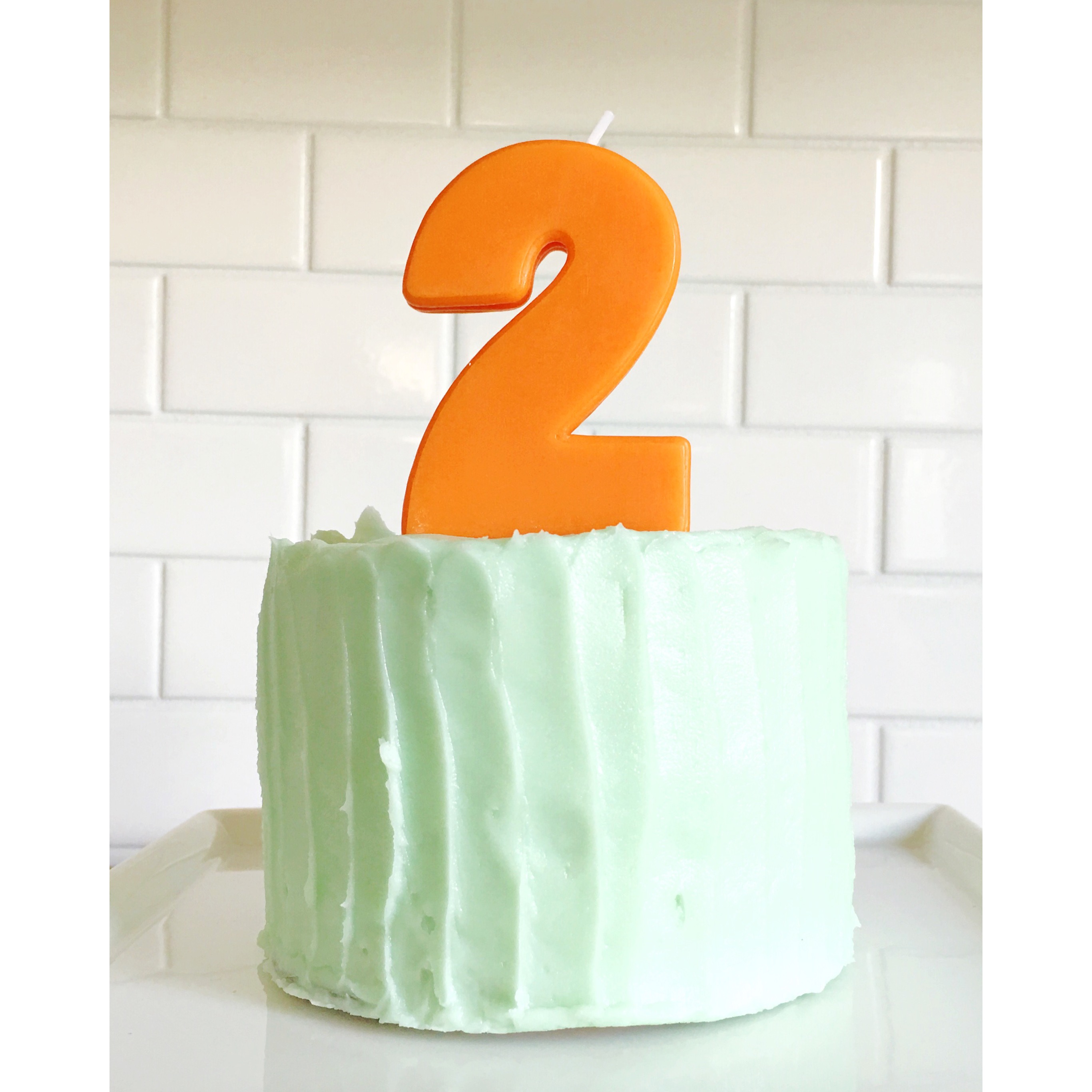 simple #2 birthday smash cake