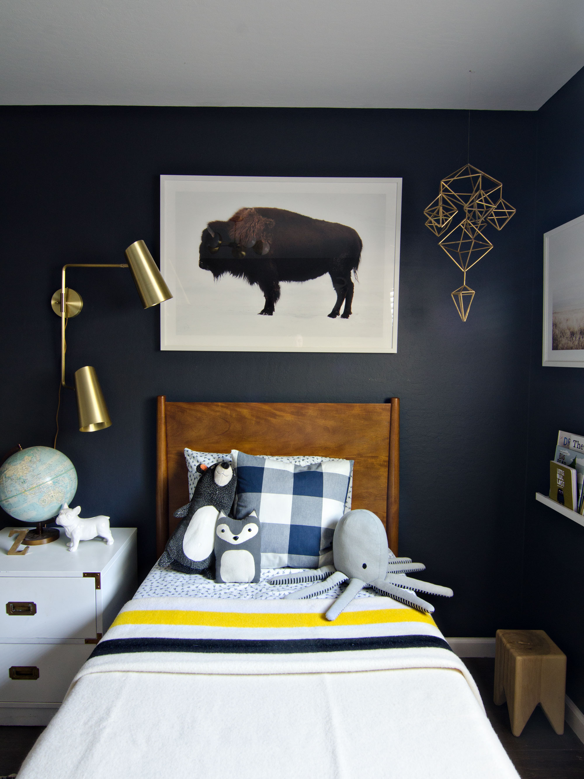 Vintage inspired nursery with buffalo prints framed by Framebridge | brittanyMakes