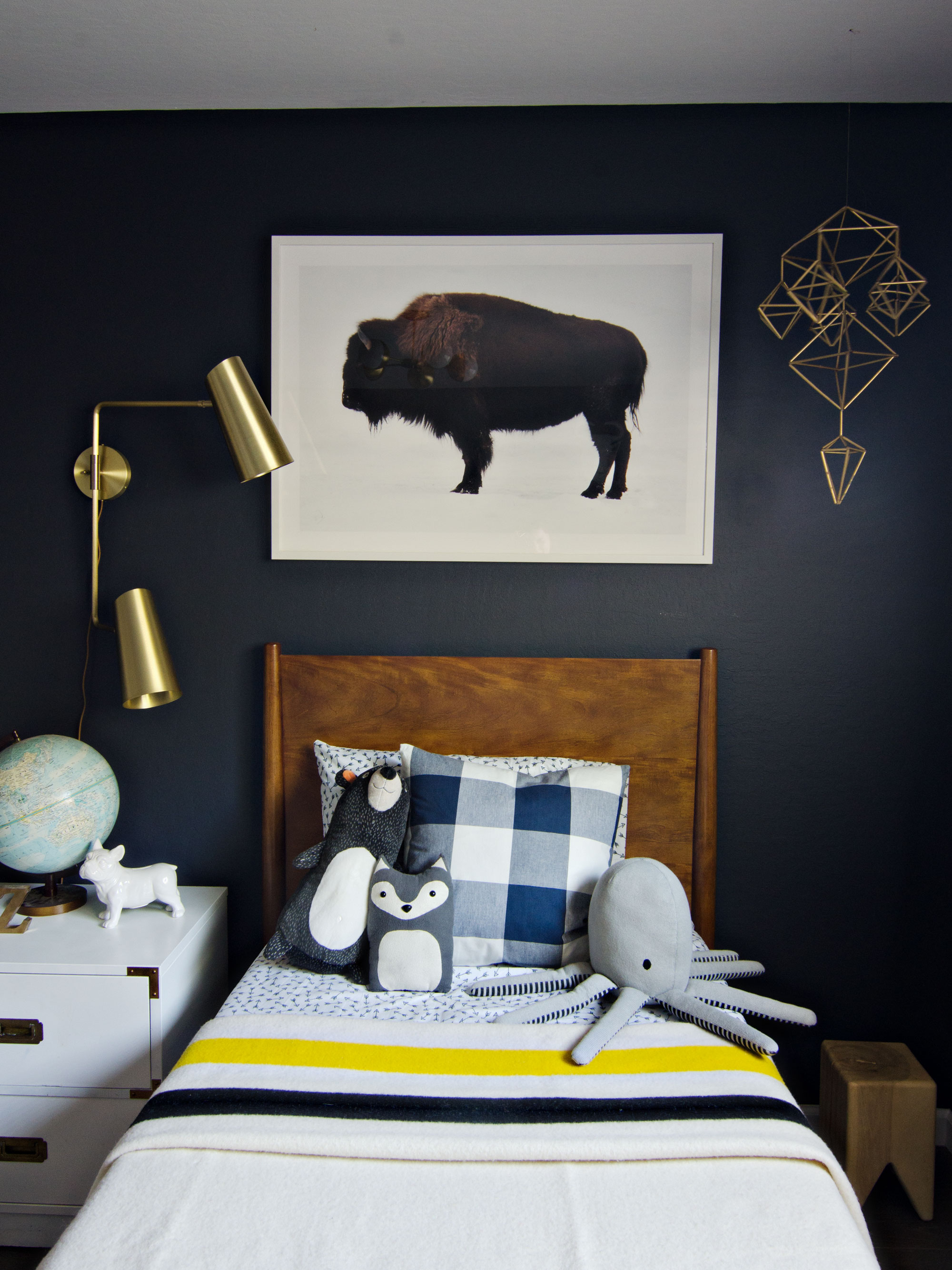 Vintage inspired nursery with buffalo prints framed by Framebridge | brittanyMakes