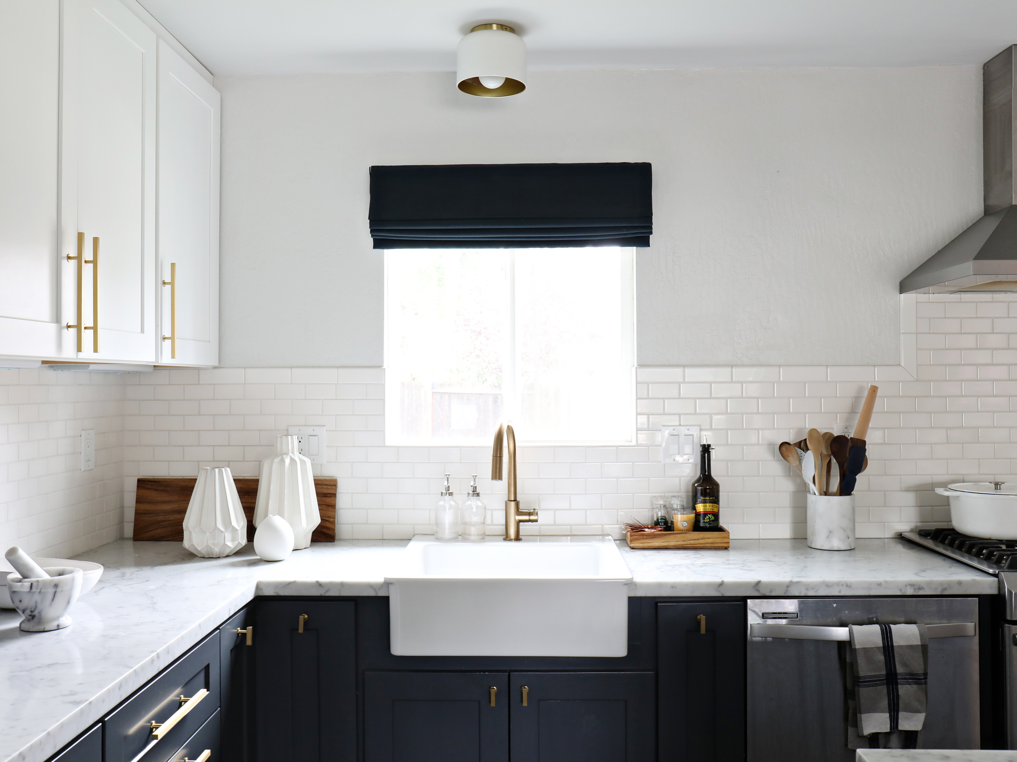 modern navy & white kitchen