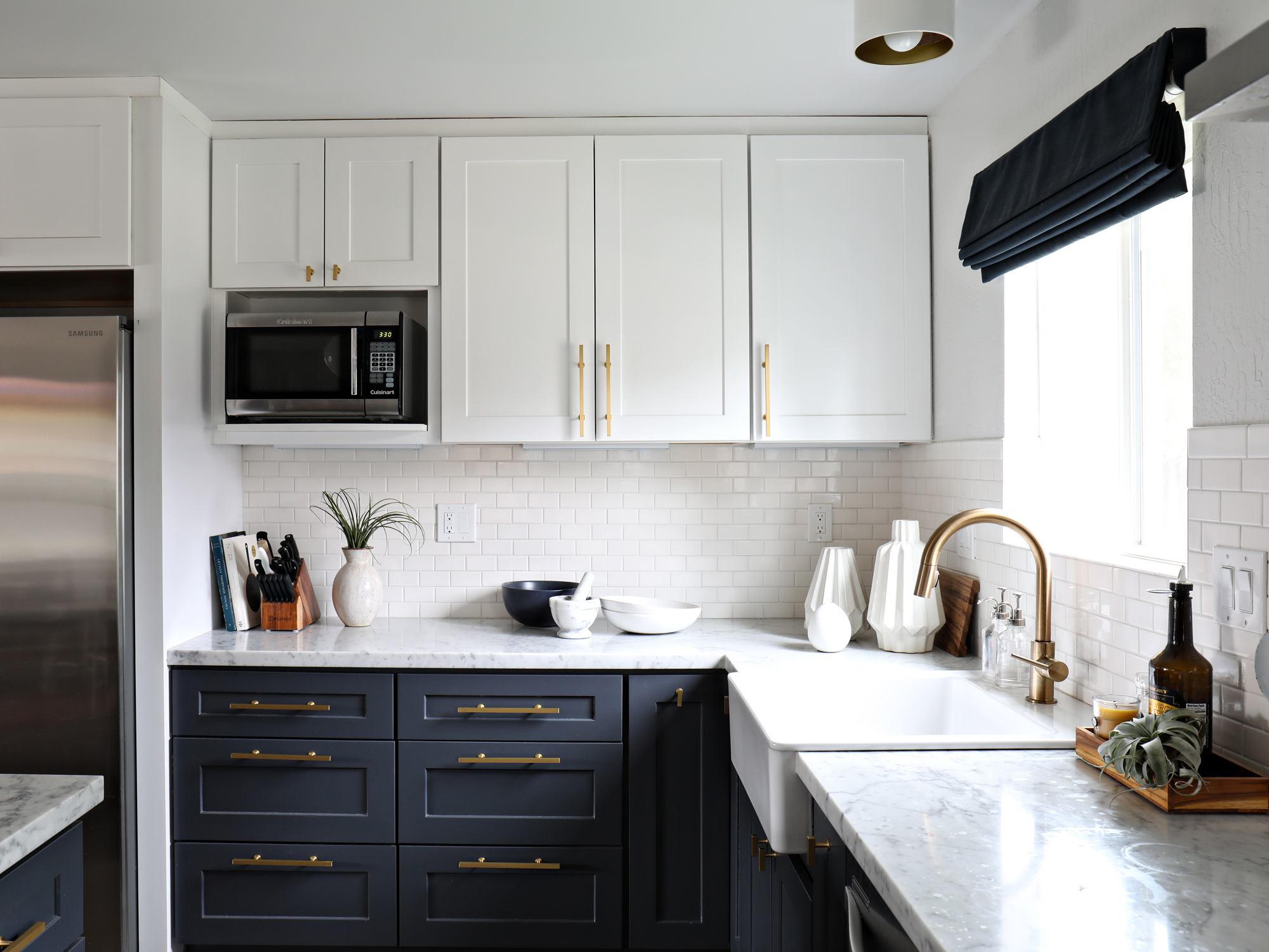 modern navy & white kitchen