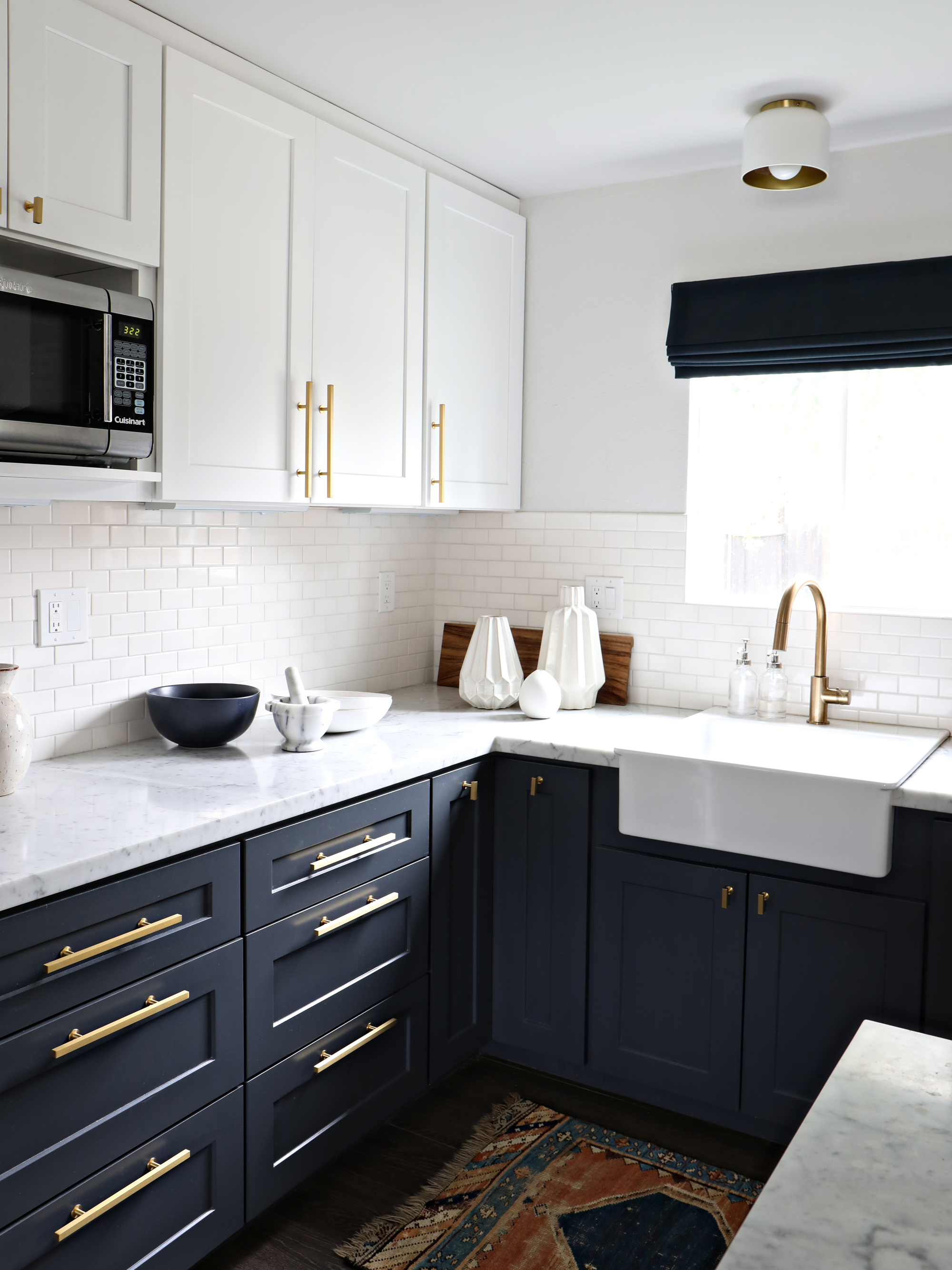 modern navy & white kitchen