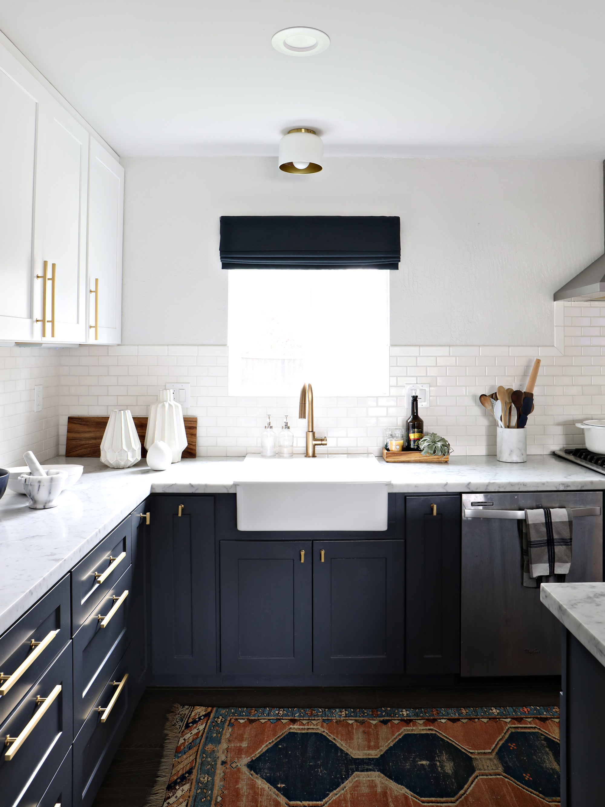 modern navy & white kitchen