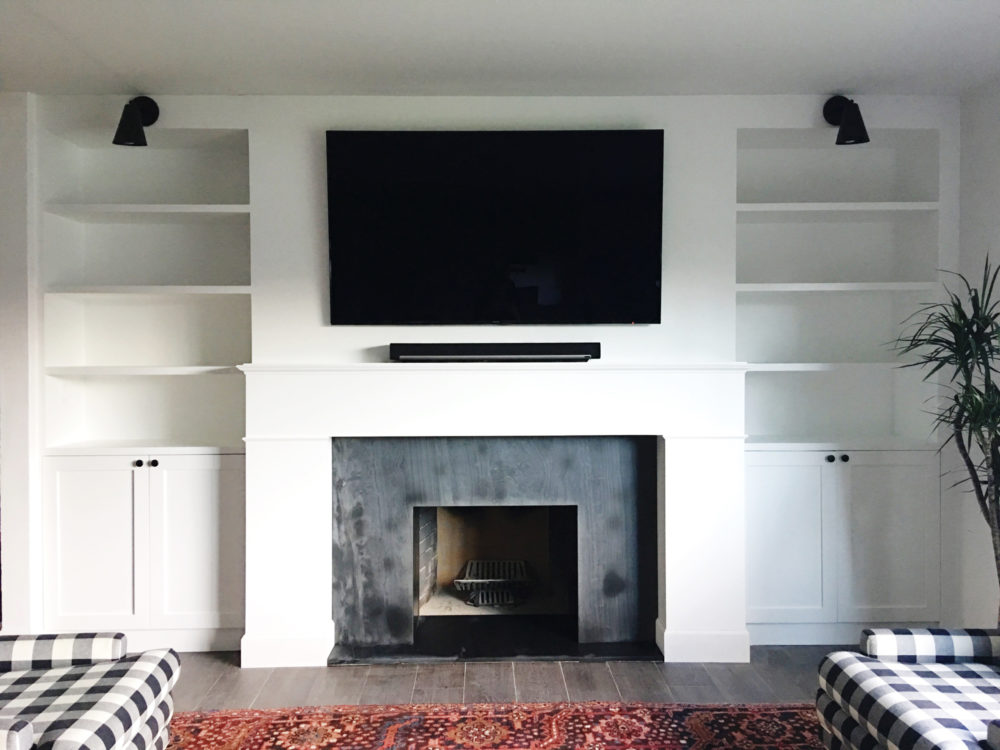 Fireplace & built in shelving