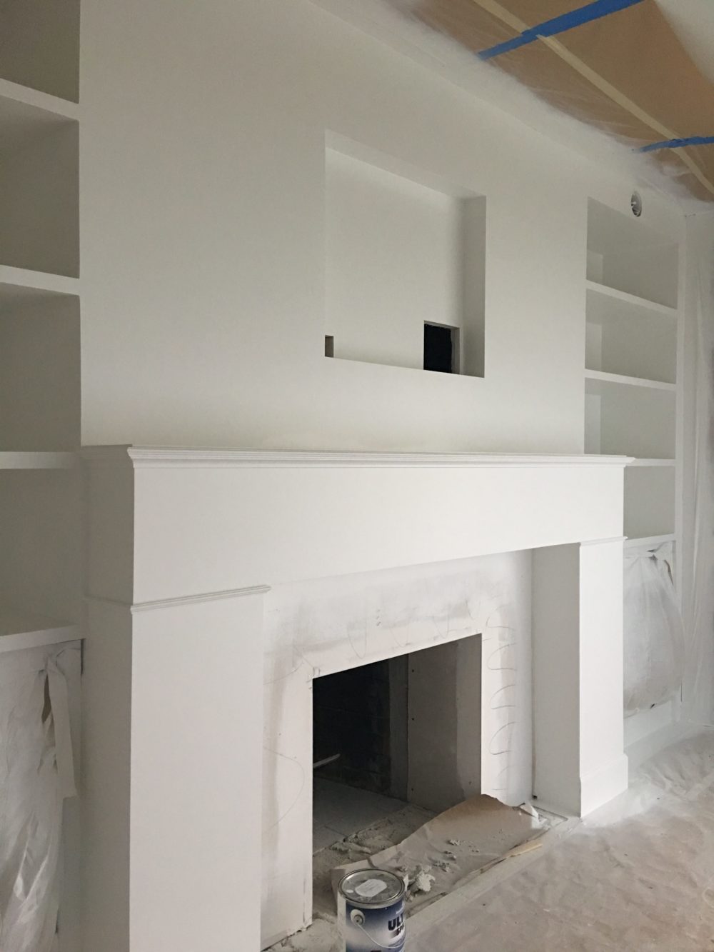 fireplace & built in shelving renovation | brittanyMakes