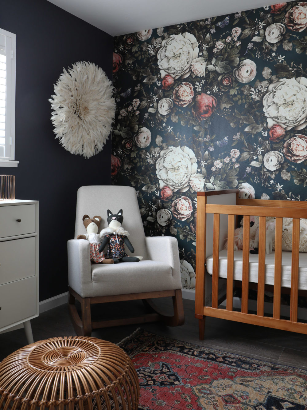 Moody navy floral girls nursery | brittanyMakes