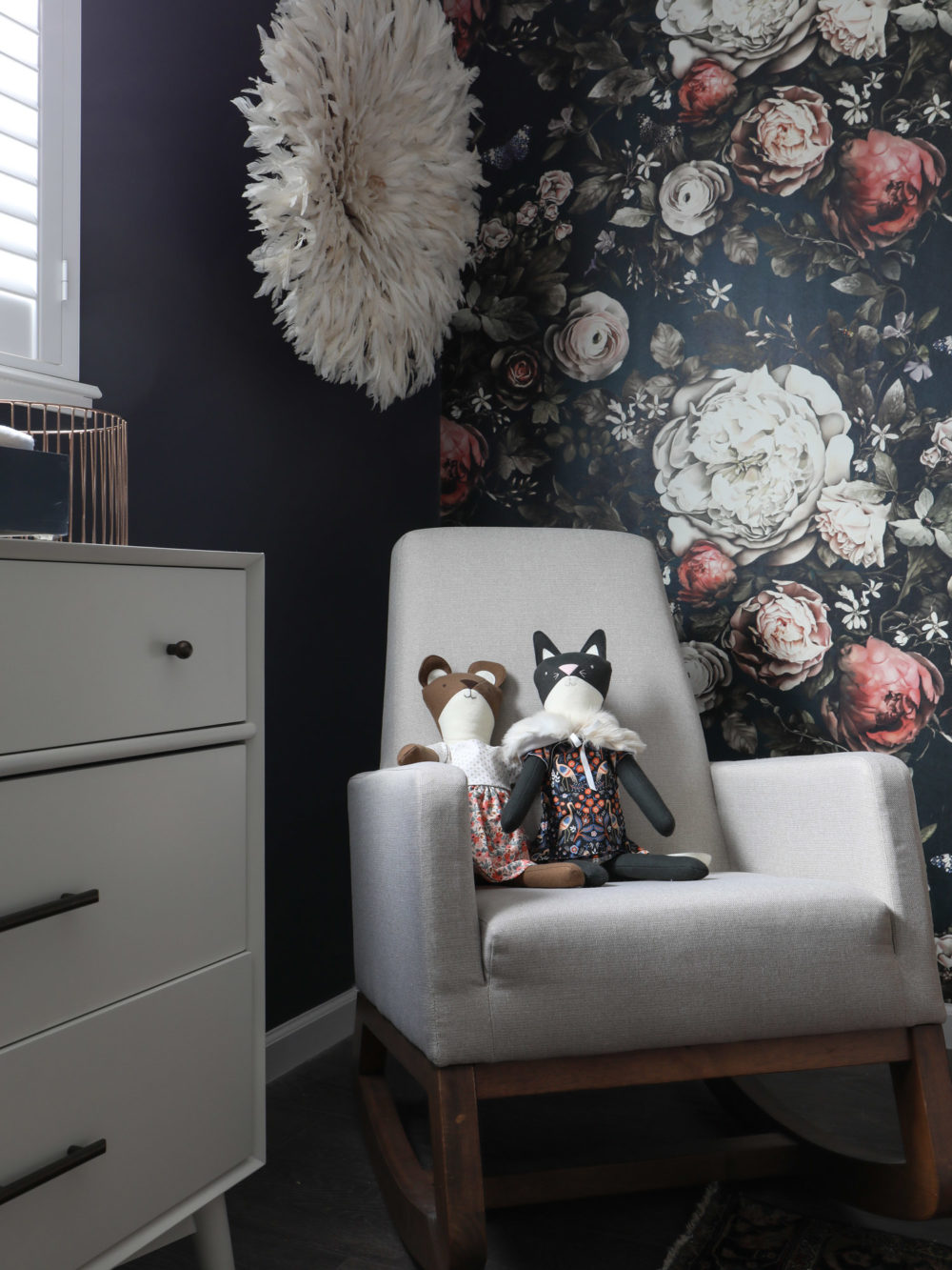 Moody navy floral girls nursery | brittanyMakes