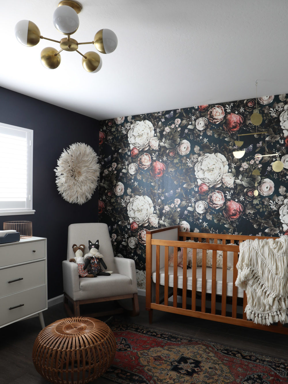 Moody navy floral girls nursery | brittanyMakes