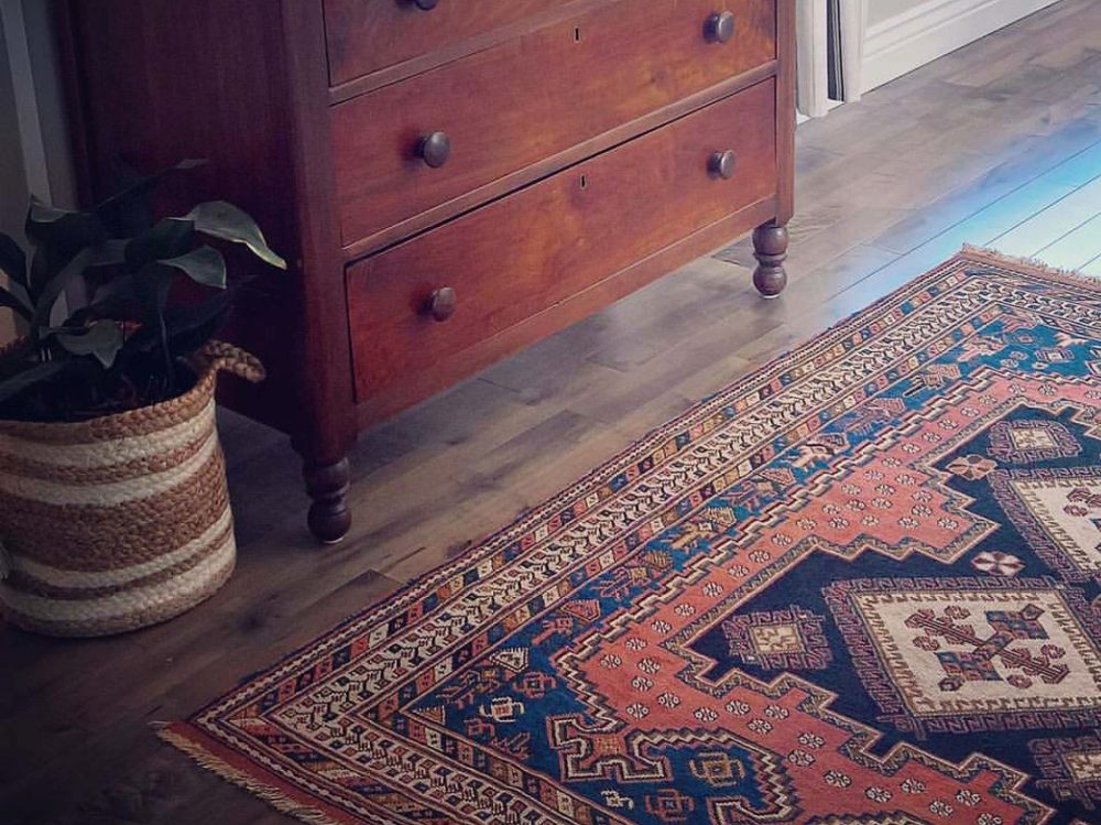 gorgeous vintage rug in bedroom