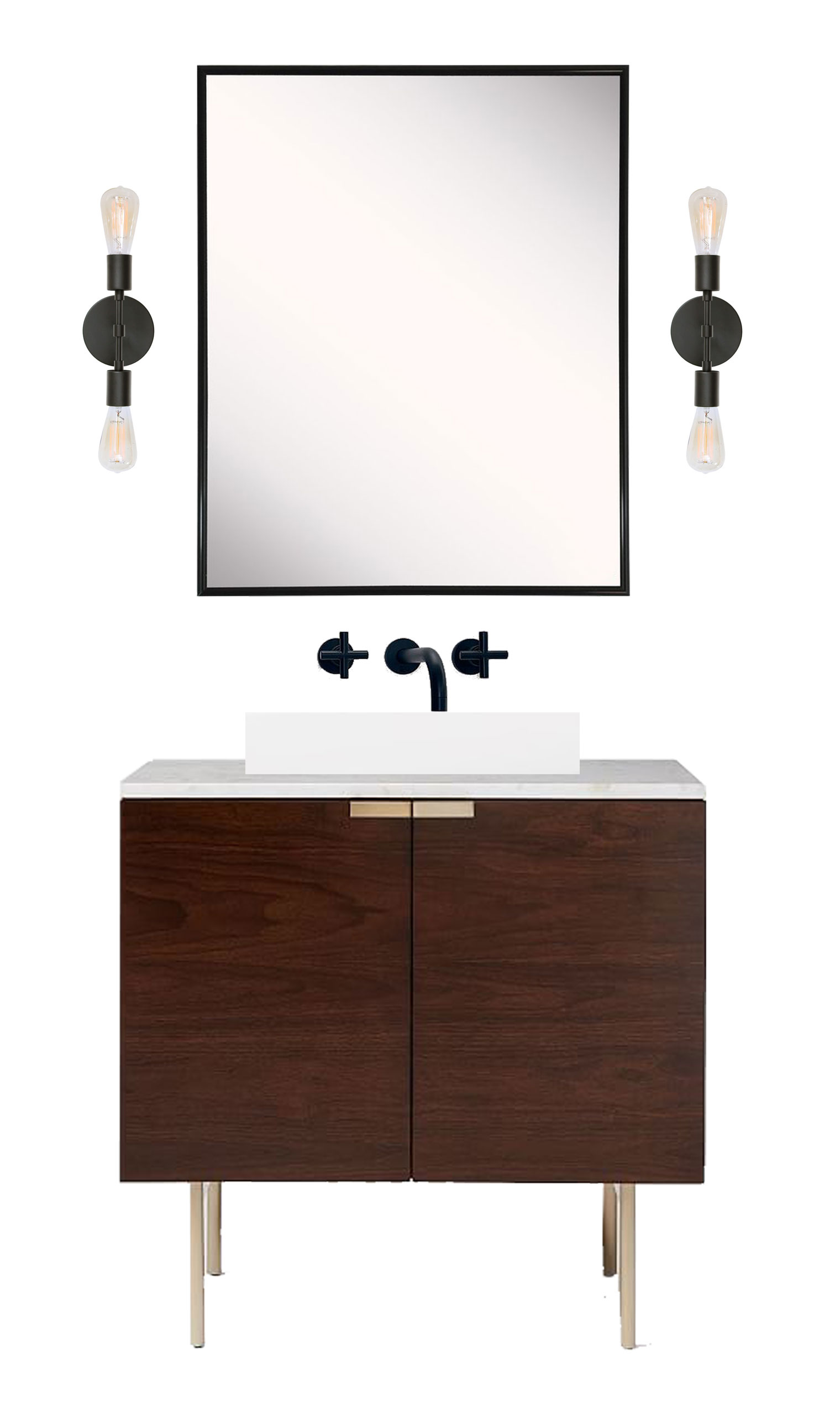 How to turn a cabinet or dresser into a mid century inspired vanity | brittanyMakes