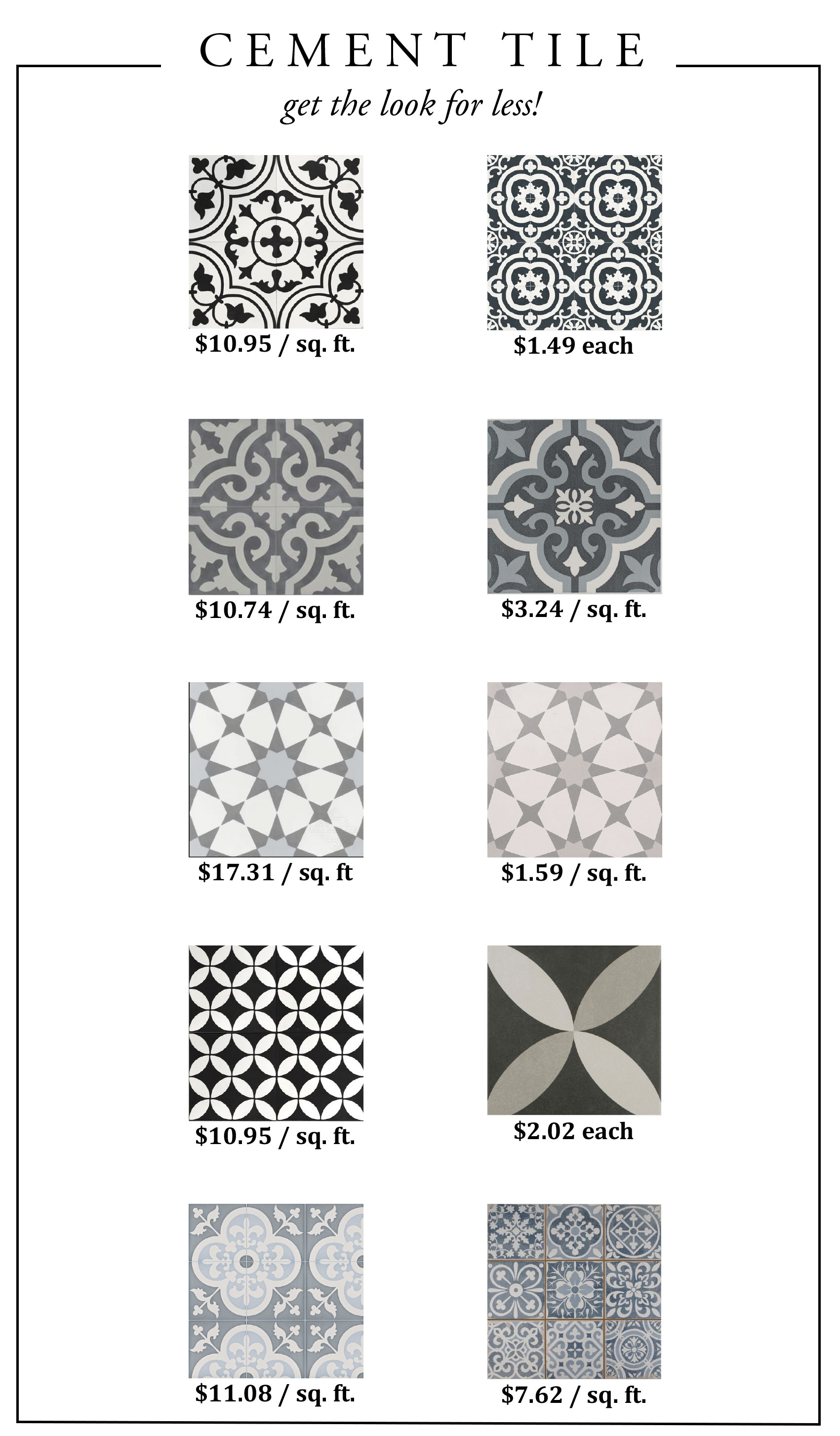 High End Cement Tiles For Less The, Tiles For Less